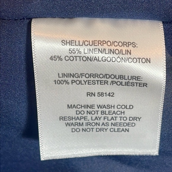 GAL MEETS GLAM COLLECTION Lenna Button Front Linen Blend Fit & Flare Dress 12 - Picture 6 of 7